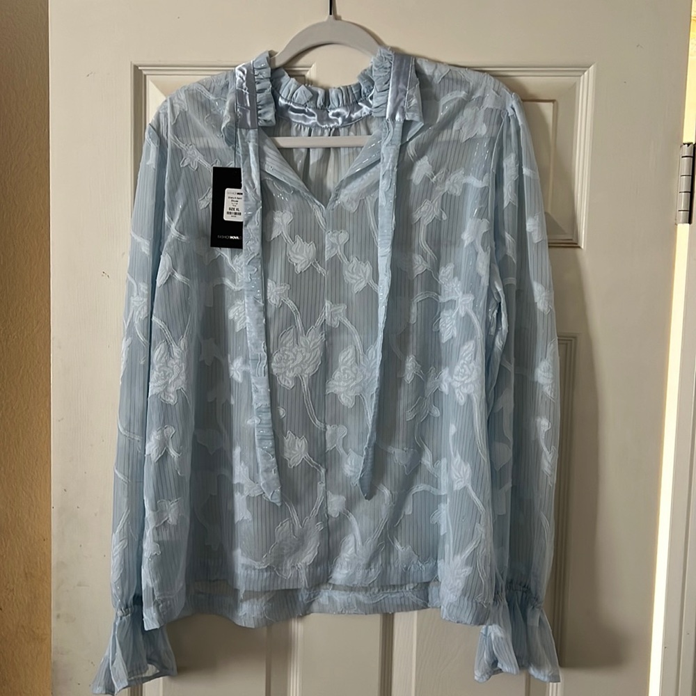 Fashion Nova ice blue top